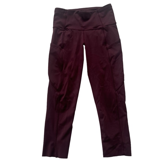 Lululemon fast and free crop legging - size 4 - garnet / maroon - Picture 2 of 10